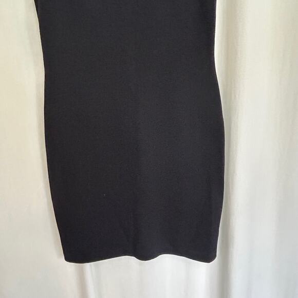 St. John Evening Black Knit Cocktail Dress White Rhinestone Sequin Women Size 10 - Picture 4 of 11